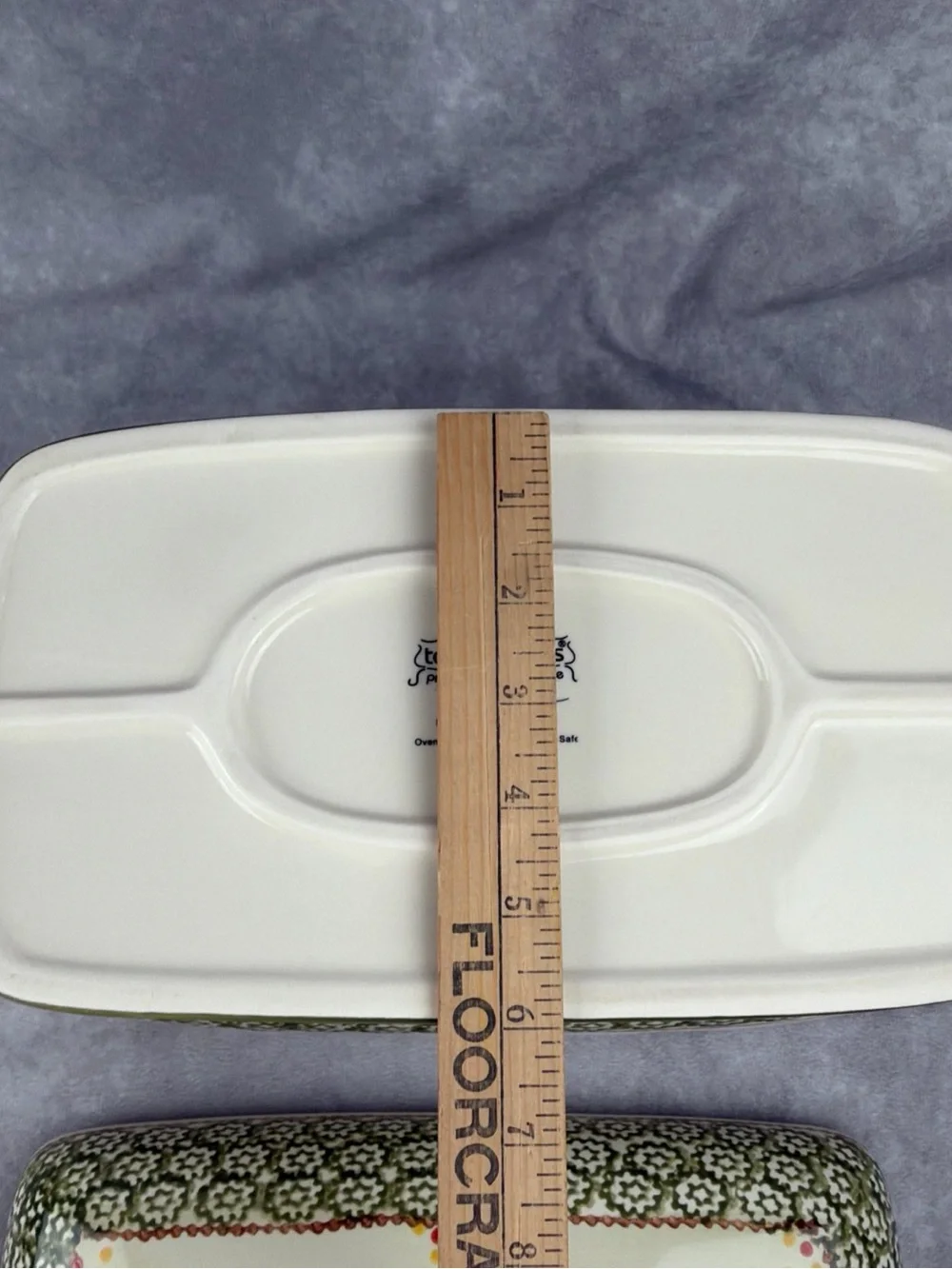 Temp-Tations Old World Green Ceramic Bread Box with Lid Ovenware by Tara